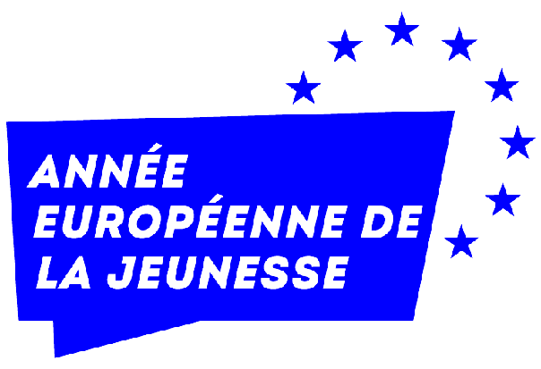 Logo de l&#039;année européenne de la jeunesse couleur bleue