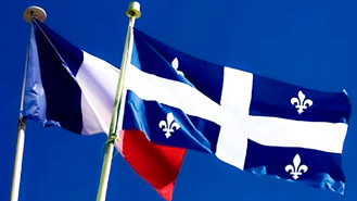 Drapeau français et québécois