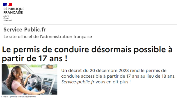 La conduite accompagnée désormais accessible dès 15 ans